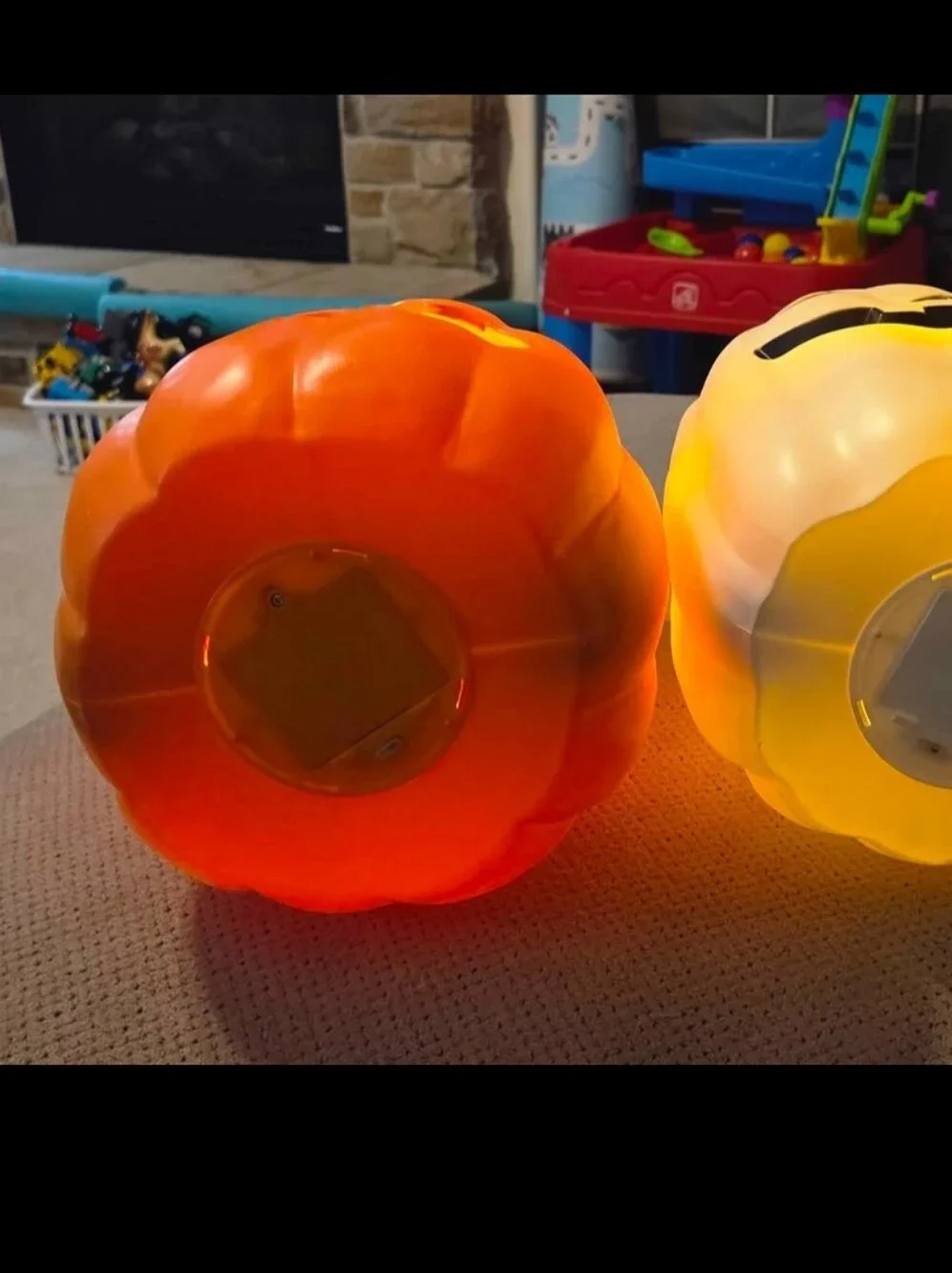 Orange Light up Pumpkin with Timer. Decorative Prop - Halloween Fall Decor.